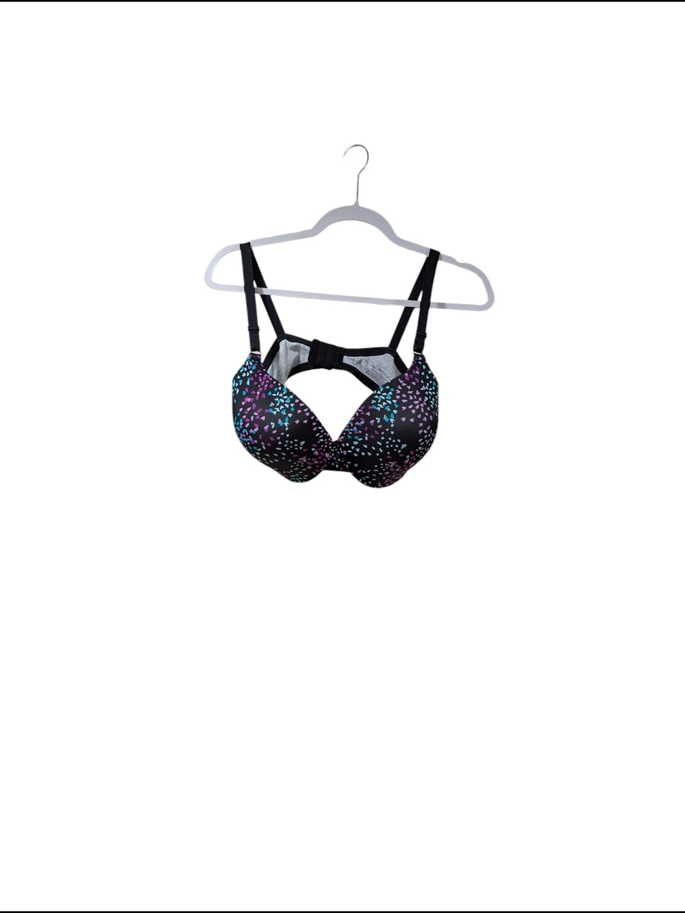 Warner's Black Confetti Patterned Full-Coverage Bra Sz 40C
